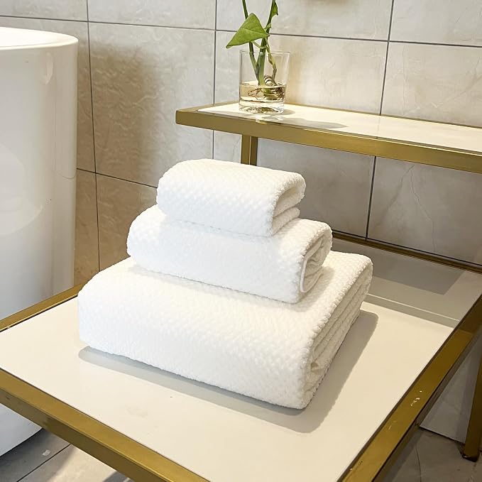 YTYC 39x78 Bath Sheets,Towels for Bathroom,White,2-Pieces | Extra Large Bath Towels, Super Soft,Highly absorbent,Hanging Loop,Quick Drying,Light Weight,80% Polyester