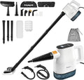 Sakerplus EverSteam Instant-Heat Steam Cleaner,15s Fast Heat-up | Dual steam modes and a 400 mL tank with floor mop attachment and 12 microfiber cloths for kitchens, bathrooms and cars