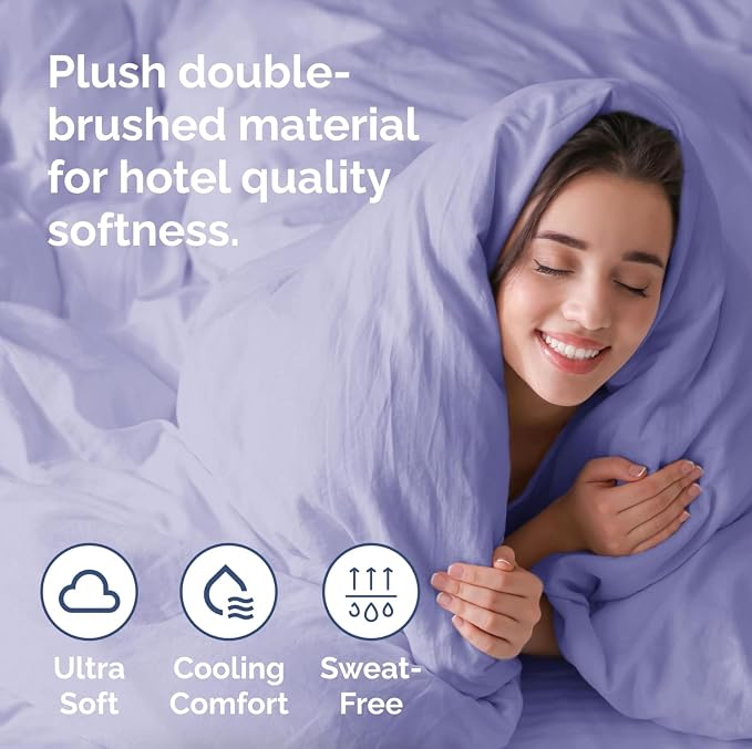 Duvet Cover Cal King Size Set - Extra Soft Cal King Duvet Cover 104" x 98" with 2 Pillow Shams for Women, Men, Kids & Teens - Hotel Luxury with Zipper Closures & Ties - Comfy & Breathable (Lavender)