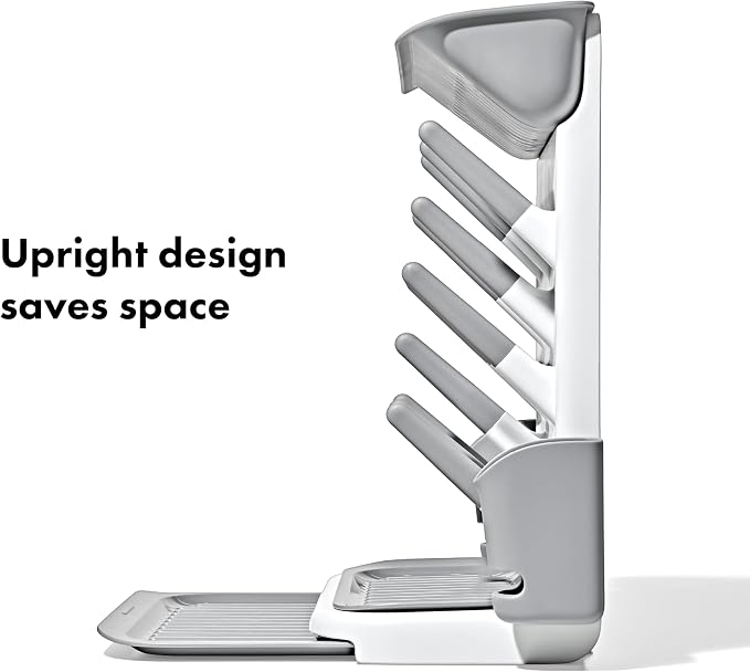 OXO Tot Expandable Drying Rack – Space-Saving Drying Rack | Newborn and Baby Essentials | Breastfeeding Essentials | Dry Baby Bottles | Save Space in Kitchen (Pack of 3)