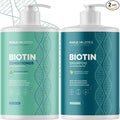 Volumizing Biotin Shampoo for Thinning Hair - Invigorating Peppermint Shampoo for Fine Hair with Argan Coconut and Olive Oils - Vegan & Color Safe - Paraben Silicone & Sulfate Free (25 Fl Oz)