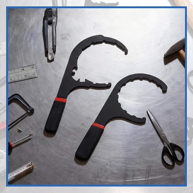 2 Pcs 4.6'' & 5'' Fuel Filter Wrench Set Compatible with Various Fuel Filter Sizes Include Water Separator, Engines, Red and Black