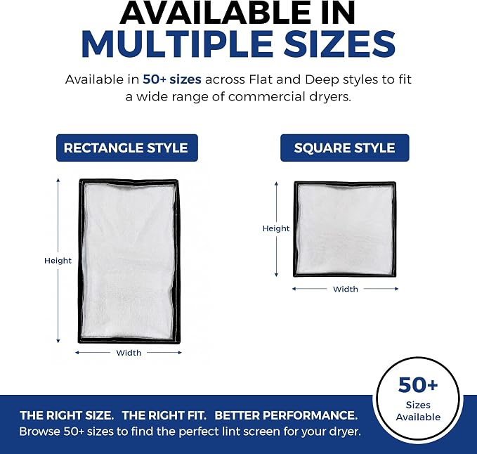 Dexter Lint Screen Replacement – Durable Frameless Dryer Lint Filters for Commercial & Residential Use (9822-010-000) - 26 7/8" X 24" (Pack of 5)