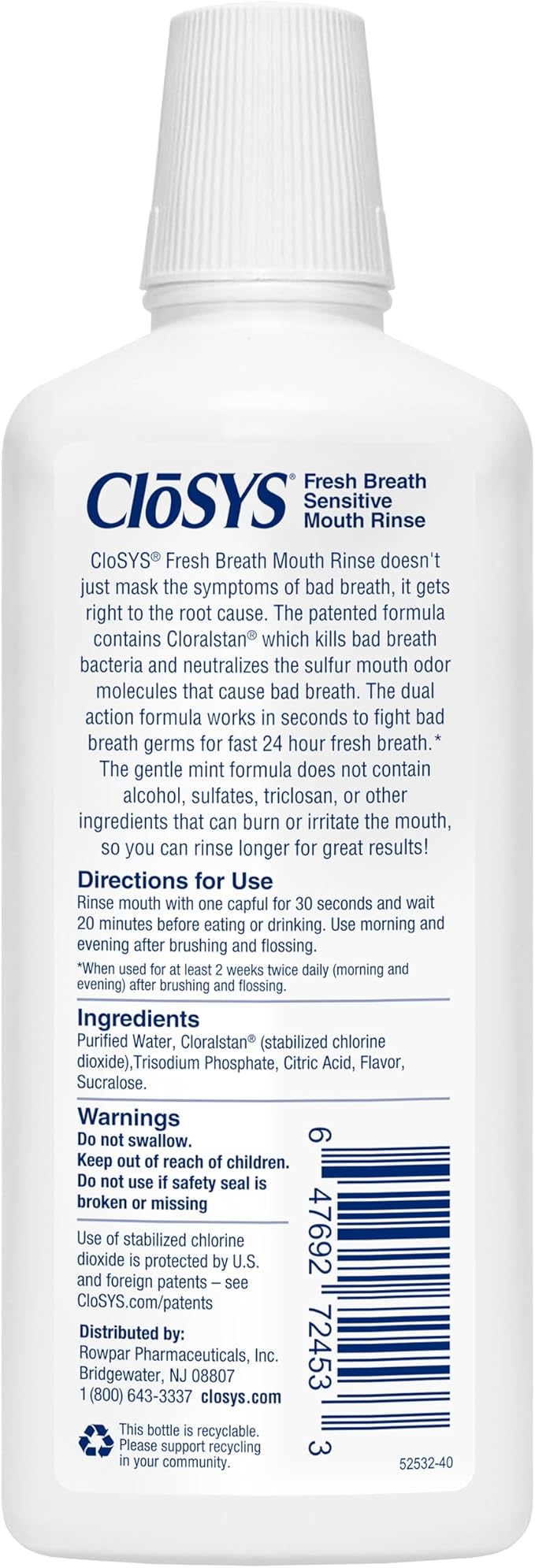 CloSYS Mouthwash, 32 Ounce, Fresh Breath Mouthwash, Gentle Mint, Alcohol Free, Dye Free, pH Balanced Mouth Wash, Helps Soothe Entire Mouth, Fights Bad Breath (Pack of 12)