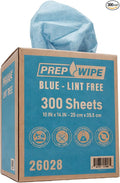 Lauco Prep Wipe Lint-Free Towels – Heavy Duty Nonwoven Cleaning Cloths for Automotive, Industrial & Household Use, Disposable Shop Rags, 300 Pack, 9 x 17 Inch Blue