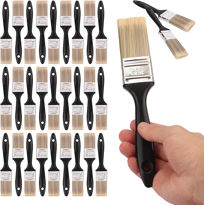 30 Pack 1.5 Inch Paint Brushes - A Professional Range of Wall Paint Brushes, Deck Paint Brush, and Chip Brushes - Perfect DIY Painting Tools for Your Home or Business KUKLIPJIM