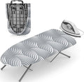 KINGBOARD Tabletop Ironing Board, Small Ironing Boards with Iron Rest, Folding Iron Board, Extra Thick Cover, Portable Tabletop Ironing Board with Non-Slip Feet, 30x12 Grey and White