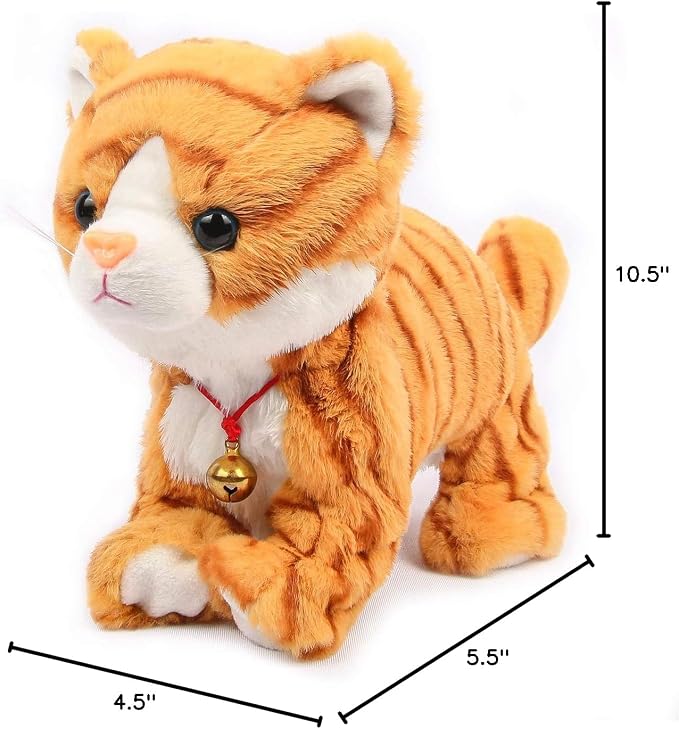 Smalody Interactive Plush Toys, Novelty Sound Control Electronic Cat Electronic Pets Robot Cat Gift for Children (Yellow)
