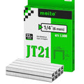 meite JT21 Staples, 1/4 Inch Galvanized Fine Wire Staples for Staple Gun - 1,600 Counts, 7/16" Crown JT21 Staple Refill, Ideal for Upholstery, Crafts, Furniture