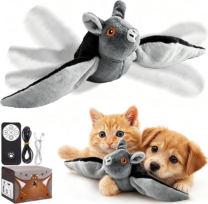 Flying Bat Dog Toy – Interactive Flap Wing Bat Toy for Dogs, Flying Bats Toy for Large Dogs, Dog Toy Flyings Bats，1