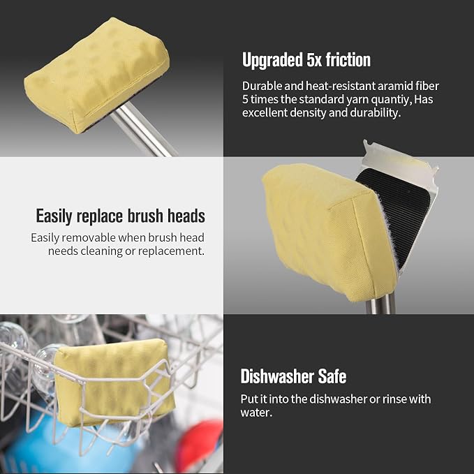 Bristle-Free Steam Grill Brush – No Shedding Bristles, Unique Wave Pads for Deep Cleaning Blackstone, Weber, and Stainless Steel Grills – Safe for Outdoor BBQ Cleaning