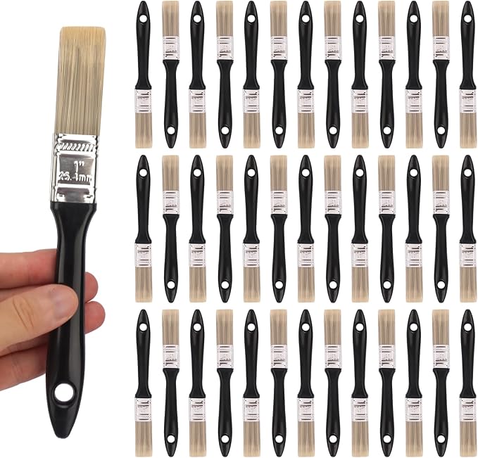 40 Pack 1 Inch Paint Brushes - A Professional Range of Wall Paint Brushes, Deck Paint Brush, and Chip Brushes - Perfect DIY Painting Tools for Your Home or Business KUKLIPJIM