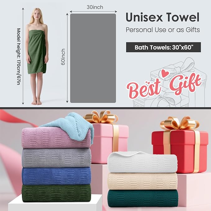 JML Microfiber Bath Towels, Camel, 30" x 60", Set of 2 | Hanging Hook, Lint Free, Oversized, Soft, Super Absorbent, Fast Drying, Use for Sport, Fitness, Yoga, Diamond Cross Grid