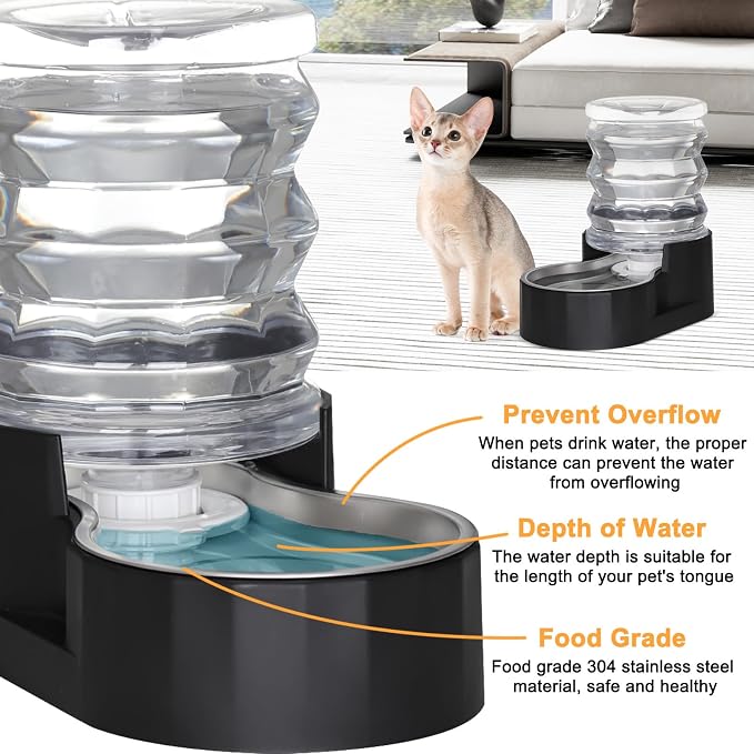 RIZZARI 5L Filtered Cat Water Dispenser: Fresh Water for Indoor Cats | 5L Long-Lasting Water Supply/Cleaner Drinking Experience/Filtered Fresh Water/Compact Design For Indoor Spaces