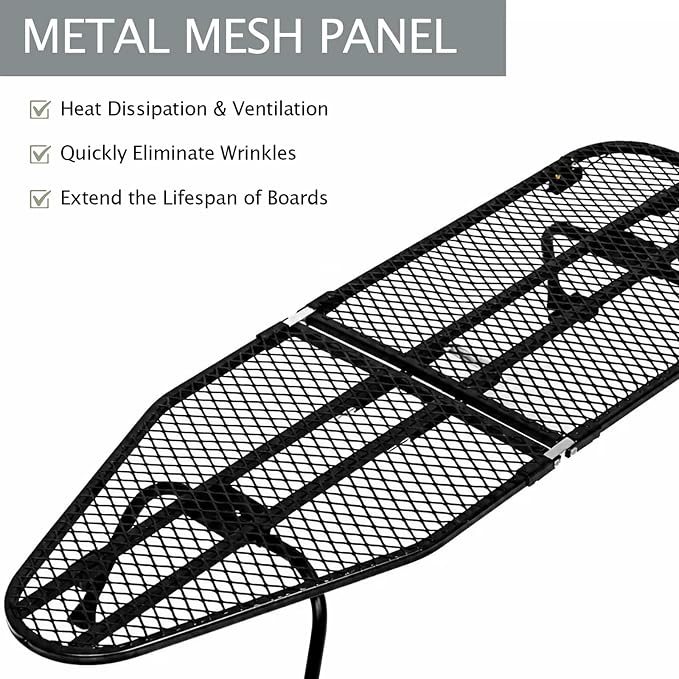 SheeChung Small Ironing Board with Rest,Mini Foldable Iron Board,32" Lx12 W | Metal Mesh Panel,Non-Slip Feet,Heat Resistant Cover & Pad,Hook for Hanging,Tabletop Iron Board for Dorm Apartment Small Space