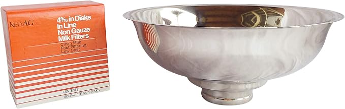 SS Strainers (Medium Strainer with Glass Jar Combo, 1 Gallon Jar Combo)