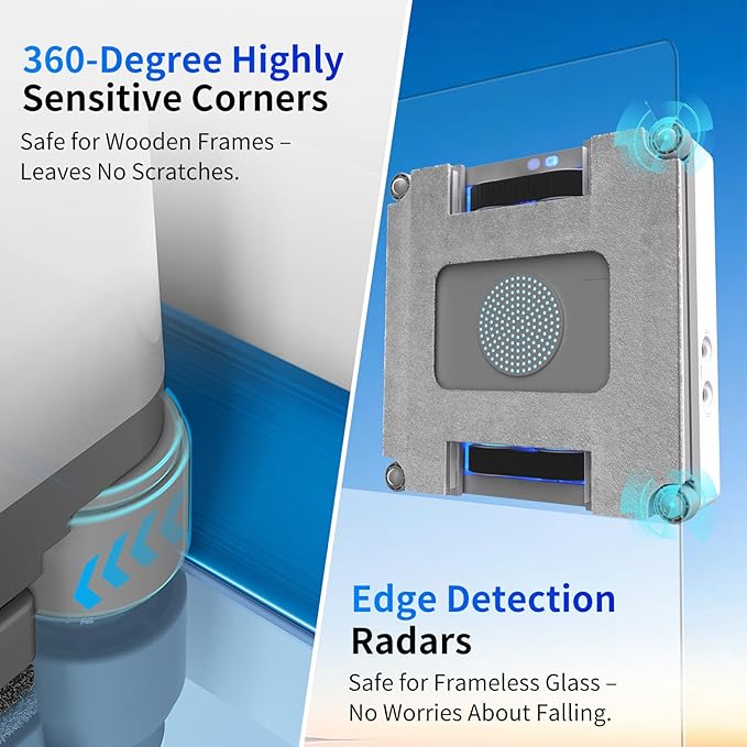 Window Cleaning Robot,9000Pa Sauction & 75N Cleaning Force with 4 Water Spray Support 5 Cleaning Modes & Remote Control,Window Cleaner Robot for Wet Cleaning Frame & Frameless Windows & Tiles
