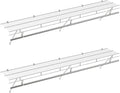 COSTWAY Closet Shelves Wall Mounted, Ventilated Shelf with Hanging Rod | Metal Wire Shelving Kit, Wire Wall Shelf for Laundry Room, Bedroom, Home, Mounting Accessories Included (2, 6 ft x 12 in)