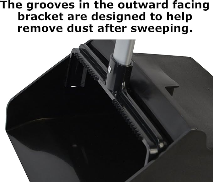Janico 1085 Commercial Lobby Dustpan Upright, Aluminum Handle, 37” Length, Black