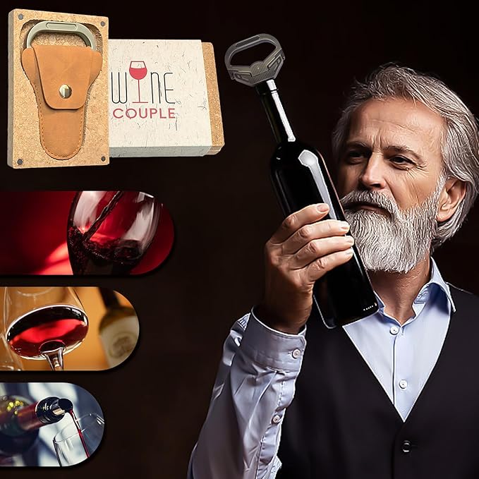 Sleek-3Q 3-in-1 Ah So Wine Opener & Two Prong Cork Remover | Vintage cork saver,3-IN-1 versatility,Sleek-3Q Design,Reliable Steel,Portable with Sheath