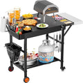 Pizza Oven Table, Grill Table for Ninja Pizza Oven, Pizza Oven Cart Fits Blackstone 17/22 Griddle, Koda 12/16, Cuisinart Gozney, Solo Stove,Outdoor Pizza Oven cart with Sliding Covered Storage Tray