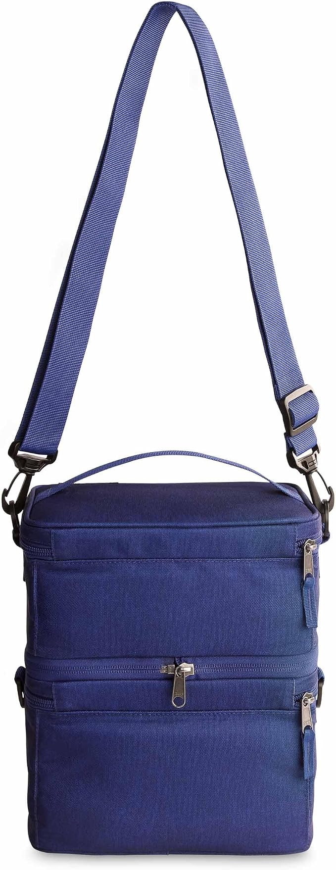 PackIt Mod 3-In-1 Lunch Box for Men and Women, True Blue, Black with EcoFreeze Technology (Built-in Ice Packs), Removable Crossbody Strap, Designed for Outdoor, Work & Everyday Use