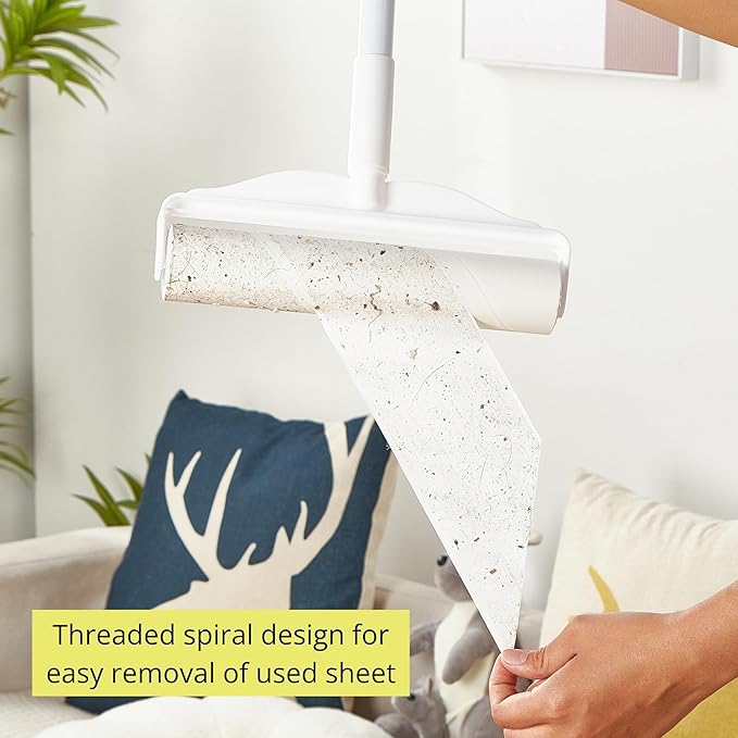 True & Tidy StickyPro XL Lint Roller Value Set with 2 Lint Roller Refills, Heavy-Duty Durable, Adjustable Handle Works Great on Pet Hair, Clothing, Furniture and More, 360 Sheets Total, Refillable