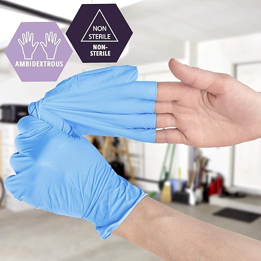 MED PRIDE Nitrile/Vinyl Blend Exam Gloves, Powder-Free, Latex-Free, Disposable, Non-Sterile, Blue (1000, Small)