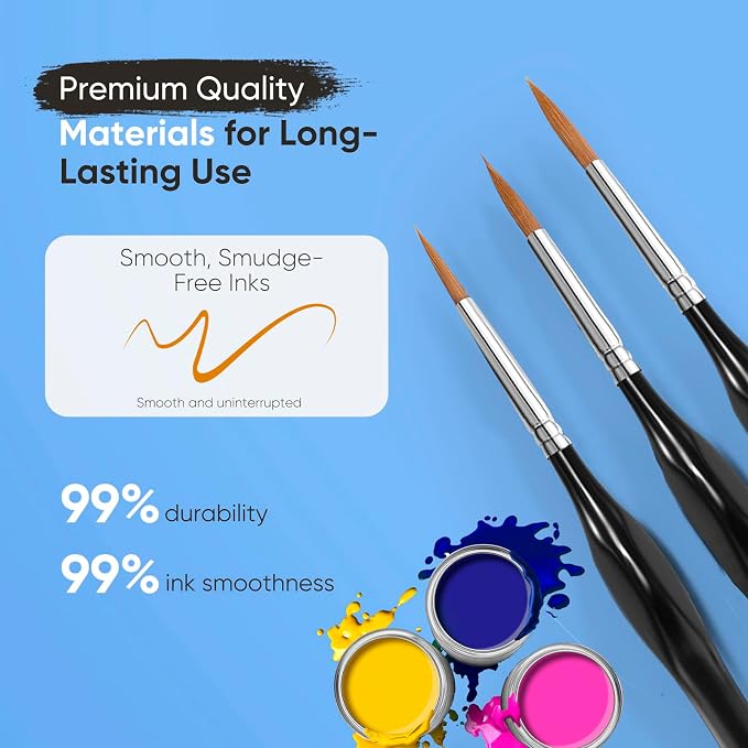 Detail Paint Brushes Set 15PCS, Miniature Paint Brushes - Fine Detailing, for Model Painting, Acrylic/Oil/Watercolor, Face
