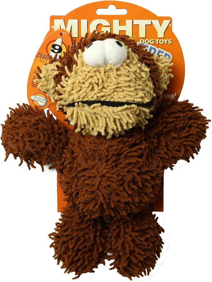 MIGHTY® 2 Pack Microfiber Medium Monkey Dog Toys | Ultra Durable Plush Toy with Multiple Layers & Reinforced Seams , Washable and Floats , Mighty® Construction