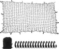 7' x 5' Heavy Duty Bungee Cord Cargo Net Stretches to 14' x 10'-Latex Truck Bed Mesh with 12Pcs Free Adjustable Hooks for Secure Carrying on Roof Luggage Rack,Cargo Carrier and Pickup Truck Bed
