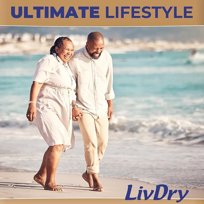 LivDry Ultimate 3XL Adult Incontinence Underwear, Max Absorbent Diapers for Women and Men, XXXL 72” -92" Waist, Leak Proof Cuff, XXX-Large, 9 Count