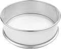 Vollum Stainless Steel Flour Sifter Fine Mesh Round Flour Sieve for Baking 12" Diameter x 2.5" High; 30 Mesh (Hole Size 0.6mm)