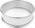 Vollum Stainless Steel Flour Sifter Fine Mesh Round Flour Sieve for Baking 9.5" Diameter x 2.5" High; 50 Mesh (Hole Size 0.3mm)