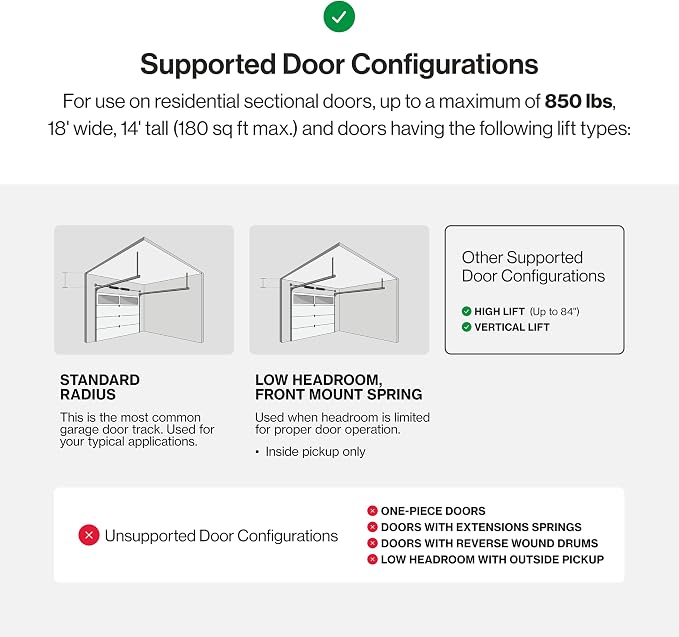 Genie 6172H-O Wall Mount Smart Garage Door Opener with Aladdin Connect, Wall Mounted Compact Space Saving Opener | Ultra-Quiet, Compact Space Saving Design, Aladdin Connect Wi-Fi, Works with Alexa, Wireless Wall Console, Side Mount Opener