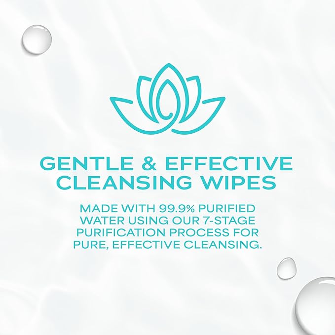 WaterWipes Sensitive Feminine Wipes, 99.9% Purified Water, pH Friendly for Daily Intimate Care, Gynecologist Approved, Fragrance Free, 50 Count (5 Packs)