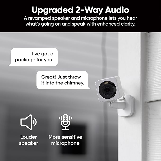 Wyze Cam OG Indoor/Outdoor 1080p Wi-Fi Smart Home Security Camera with Color Night Vision, Built-in Spotlight, Motion Detection, 2-Way Audio, Compatible with Alexa & Google, Black, Free Expert Setup