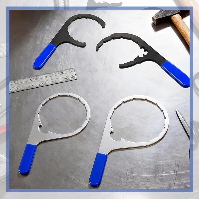 4 Pcs Fuel Filter Wrench Set, 4.6'' & 5'' & 6'' & 8'', Compatible with Various Fuel Filter Sizes Include Water Separator, Engines (Blue)
