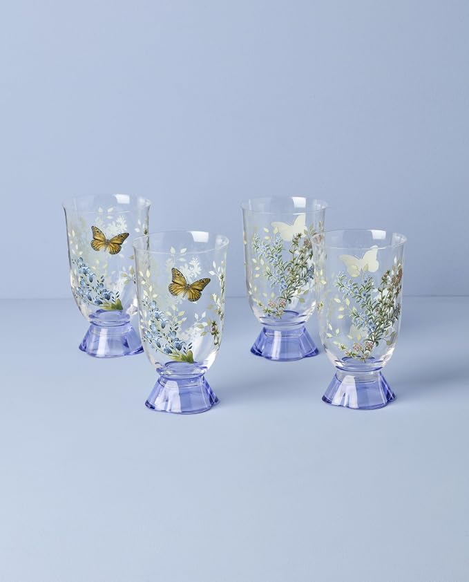 Lenox 897831 Butterfly Meadow Herbs Tall Tumblers, Set Of 4