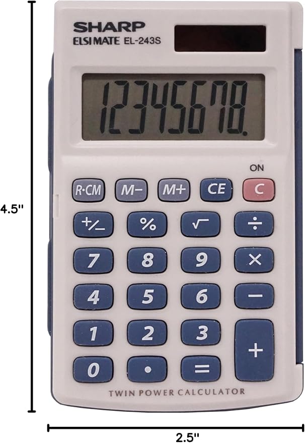Sharp Calculators EL-243SB 8-Digit Pocket Calculator