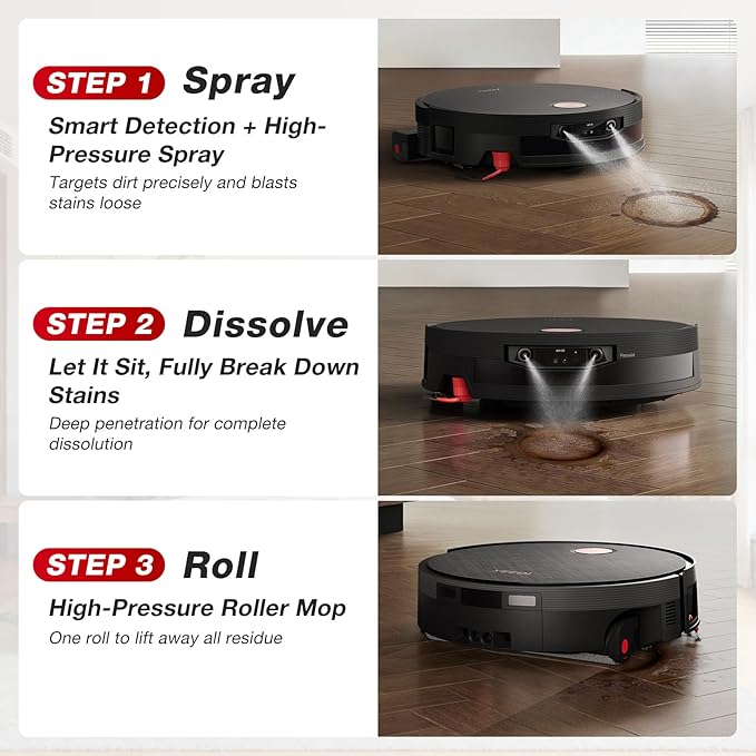 Yeedi S20 Infinity Ultra Robot Vacuum and Mop, FocusJet Stain Pre-Dissolving Tech, Mop Roller Smart Cover, 22000Pa Suction, 145°F Hot Air Dry, PowerBoost Plus Tech, AI Obstacle Avoidance,Omni Station
