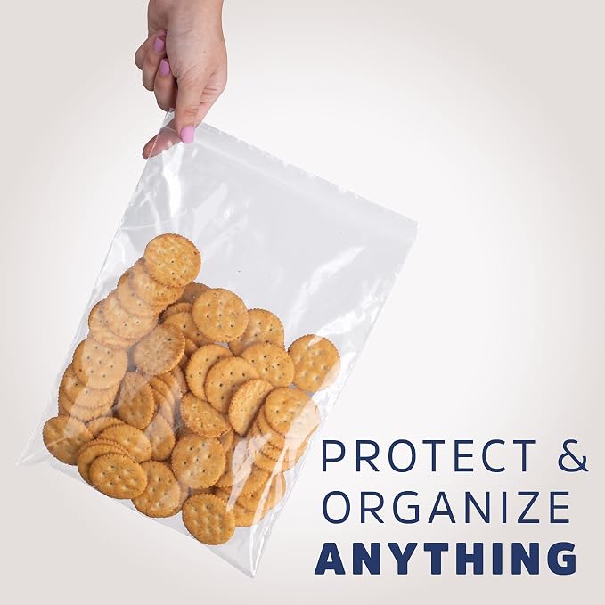 Clear Plastic Reclosable Zip Bags - Bulk GPI Case of 1000 8" x 10" 2 mil Thick Strong & Durable Poly Baggies With Resealable Zip Top Lock For Travel, Storage, Packaging & Shipping.