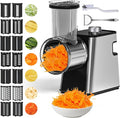 7 in 1 Electric Cheese Grater, 300W Cheese Grater for Block Cheese with 14 Blades, Y Peeler and Brush, Kitchen Automatic Cheese Shredder Electric for Vegetables, Fruits, and Salad