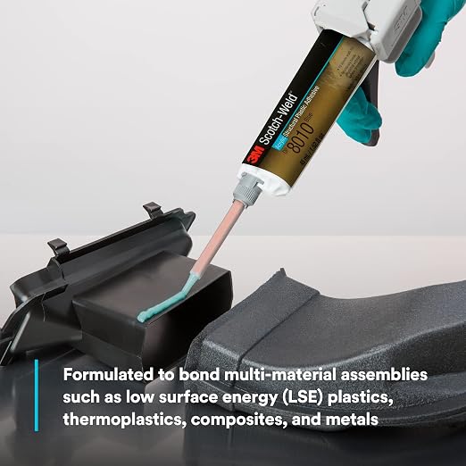 3M Scotch-Weld Structural Plastic Adhesive DP8010, Blue, Extremely Strong, Plastic to Metal Bonding, 45 mL (1.52 fl oz) Duo-Pak