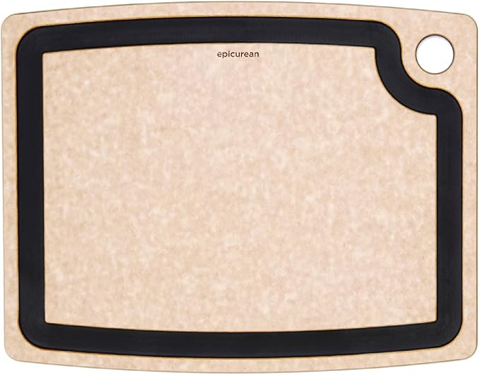 Epicurean Gourmet Series Cutting Board with Juice Groove, 14.5-Inch by 11.25-Inch, Natural/Slate | Juice groove, Microplastics free, dishwasher safe, lightweight reversible design, knife friendly, heat resistant, USA made