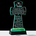 Movdyka Birthday Gifts for Dad from Daughter Son Glass Cross with Colorful Led Base, Best Dad Ever Gifts to My Dad who Have Everything, Dad Gifts Present Ideas for Fathers Day