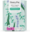 Honey Pot - Herbal Sanitary Pads for Women - Regular Flow w/Wings - Infused w/Essential Oils for Cooling Effect & Organic Cotton Cover – Medium Pack - Feminine Care - 32 ct
