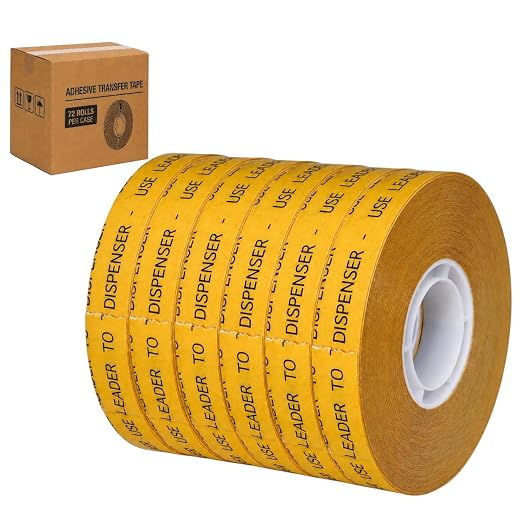 GGR Supplies ATG Tape Refills, 1/2 Inch x 36 Yards (Pack of 72), Acid-Free Adhesive Transfer Tape, Double-Sided Reverse Wound ATG Gun Refills for Picture Framing, Scrapbooking, Crafts and Packaging