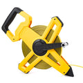 200ft/61m Open Reel Long Tape Measure, 1/2" Nylon-Coated Steel Blade, Dual Inch/Metric Scales, ABS Impact-Resistant Case for Construction, Surveying, Yellow