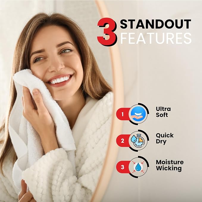 Infinitee Xclusives 100% Cotton Hand Towels for Bathroom - Set of 6 | Ultra Soft, Absorbent & Quick-Drying |16x28 inches| Luxury Hand Towel Set |600 GSM| Gym, Shower, Spa & Hotel Use